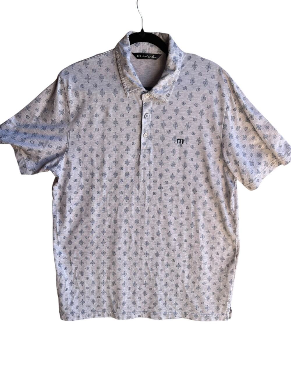 Travis Mathew Men's Classic Golf Shirt Grey Size XL Performance wear Stretch
